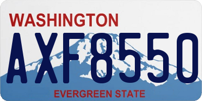 WA license plate AXF8550