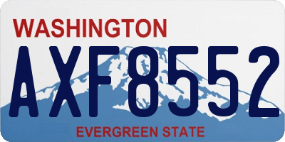 WA license plate AXF8552