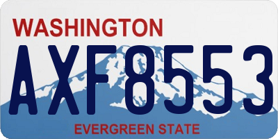 WA license plate AXF8553