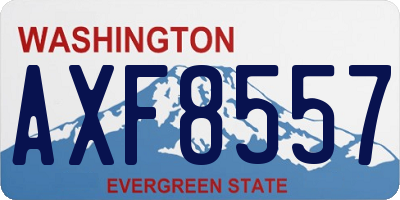 WA license plate AXF8557
