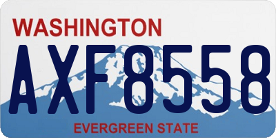 WA license plate AXF8558