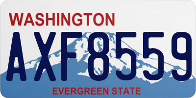 WA license plate AXF8559
