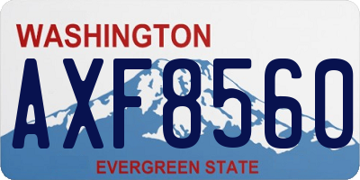 WA license plate AXF8560