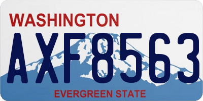 WA license plate AXF8563