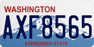 WA license plate AXF8565