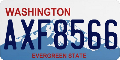 WA license plate AXF8566