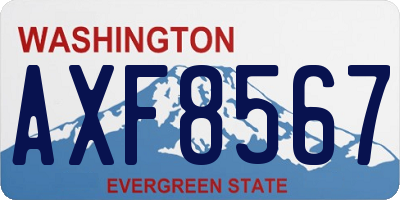 WA license plate AXF8567