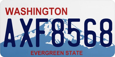 WA license plate AXF8568