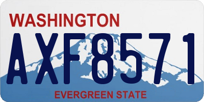 WA license plate AXF8571