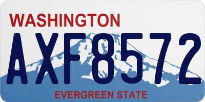 WA license plate AXF8572