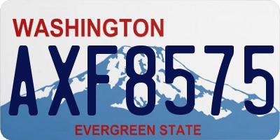 WA license plate AXF8575