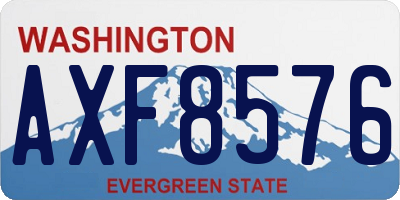 WA license plate AXF8576