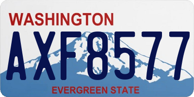 WA license plate AXF8577