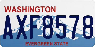 WA license plate AXF8578