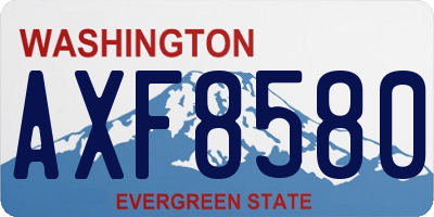 WA license plate AXF8580