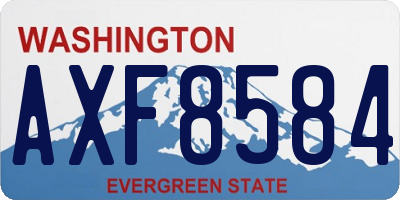 WA license plate AXF8584