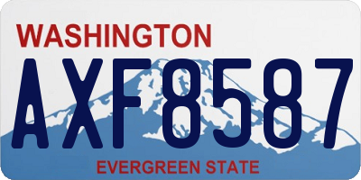 WA license plate AXF8587