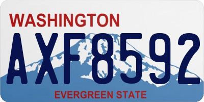 WA license plate AXF8592