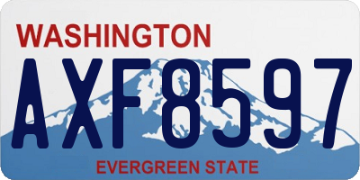 WA license plate AXF8597