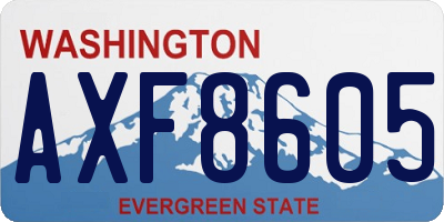 WA license plate AXF8605