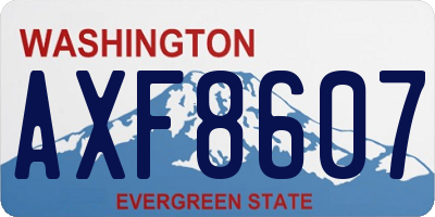 WA license plate AXF8607