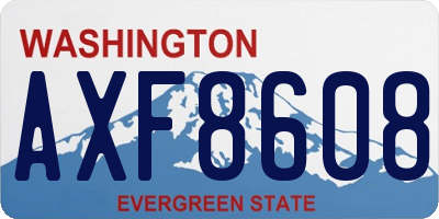 WA license plate AXF8608