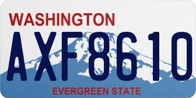 WA license plate AXF8610
