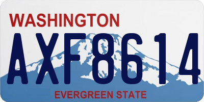 WA license plate AXF8614