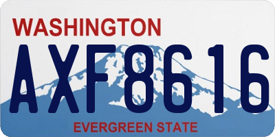 WA license plate AXF8616