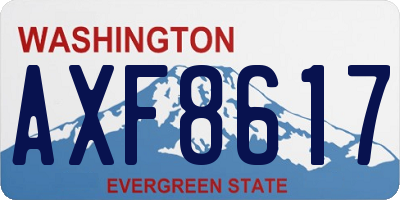 WA license plate AXF8617