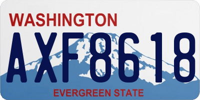 WA license plate AXF8618