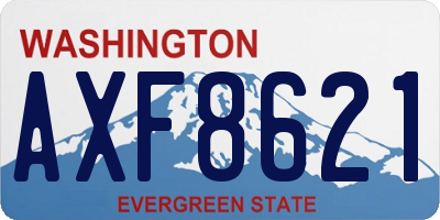 WA license plate AXF8621