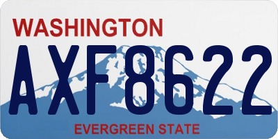 WA license plate AXF8622