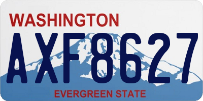 WA license plate AXF8627