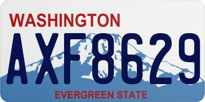 WA license plate AXF8629