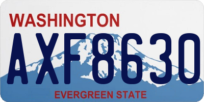 WA license plate AXF8630