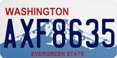 WA license plate AXF8635