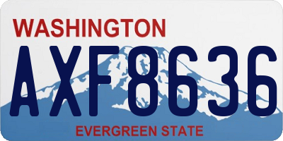WA license plate AXF8636