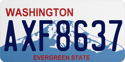 WA license plate AXF8637