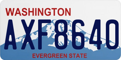 WA license plate AXF8640