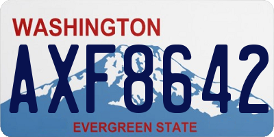 WA license plate AXF8642