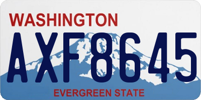 WA license plate AXF8645