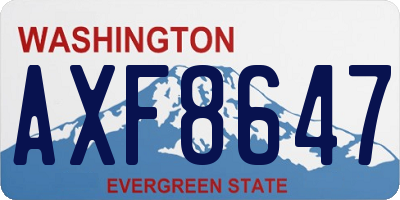 WA license plate AXF8647