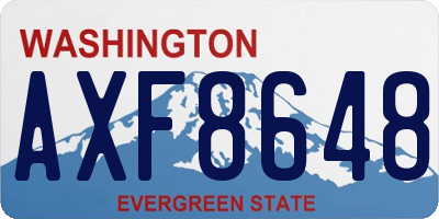 WA license plate AXF8648
