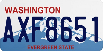 WA license plate AXF8651
