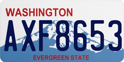 WA license plate AXF8653