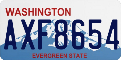 WA license plate AXF8654