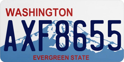 WA license plate AXF8655