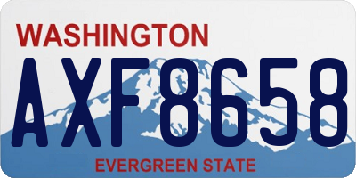 WA license plate AXF8658