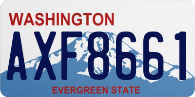 WA license plate AXF8661